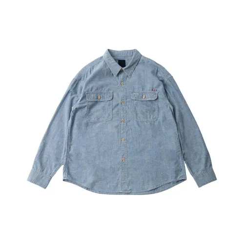 Visvim SS24 Indigo Blue Camping Trailer Series Индиго Унисекс Рубашки