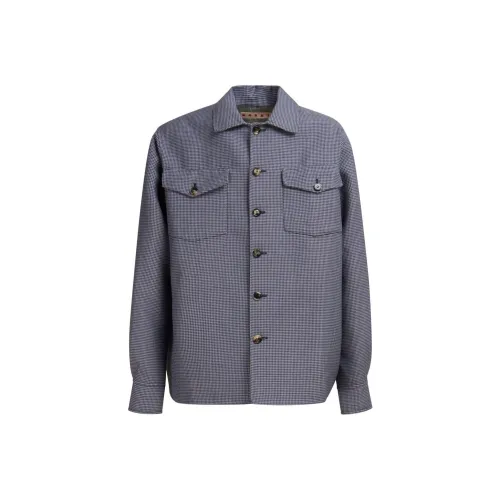 MARNI Стальной синий Мужские рубашки