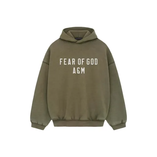 Fear Of God Essentials Heavy Fleece Hoodie Sweatshirt Men's Pale Pine Green Military Style Fear Of God Essentials Тяжелый Флис Толстовка Свитшот Мужской Бледный Сосновый Зеленый Военный Стиль