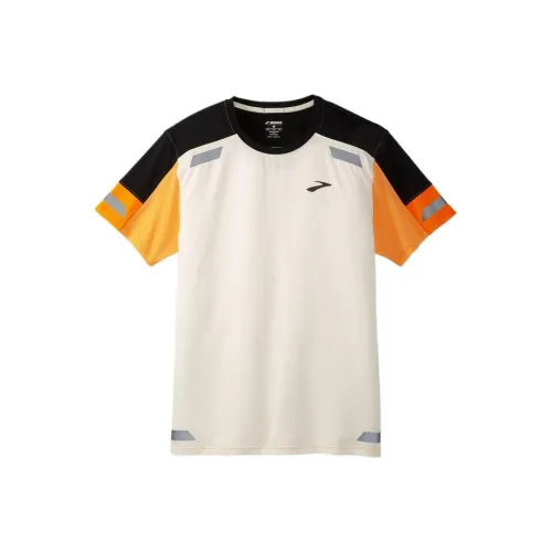 Рубашка Brooks T Мужская Бежевая Флуоресцентная Черная