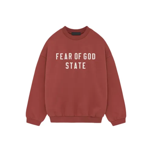 Fear Of God Essentials Heavy Fleece Свитшот Crewneck Мужской Светящийся Малиновый