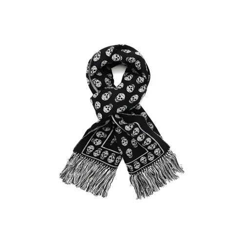 Alexander McQueen Шерсть Шарфы Черный Сливочный Женские