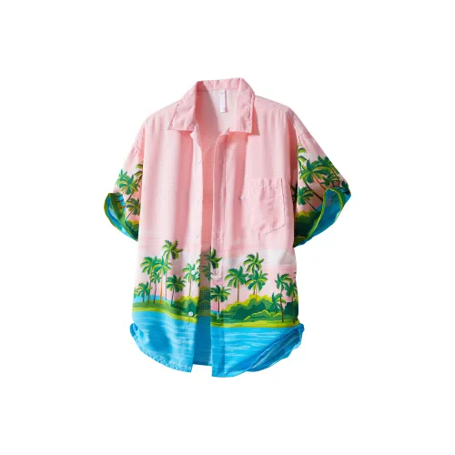 KNOW EVERY Цветочный Унисекс Рубашка Мальдивский Розовый