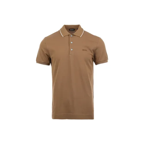 Ermenegildo Zegna Light Brown Men's Polo Эргенжильдо Зегна Светлый Коричневый Мужское Поло