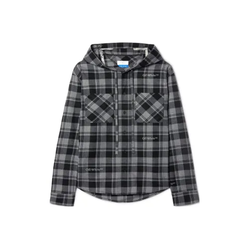OFF Белый FW23 Рубашка Обычный крой Унисекс Серый