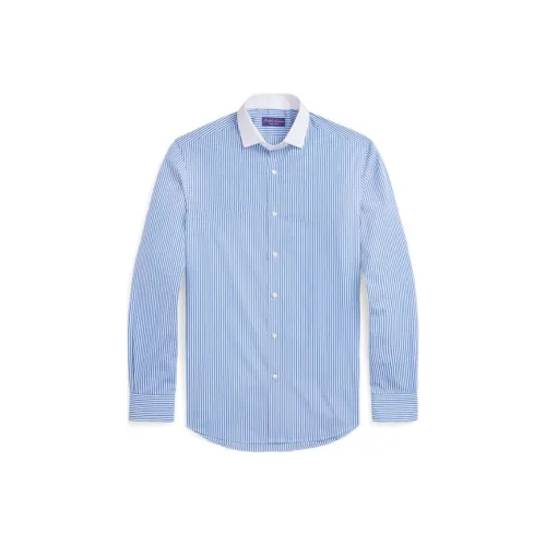 Ralph Lauren Purple Label SS24 Рубашка Мужская Средняя Синяя