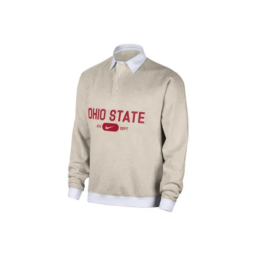 nike Ohio State Club Fleece Polo Men's Birch Photinia White University Red