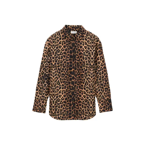 SAINT LAURENT SS24 Рубашка Мужская Светлая Рыжевато-Коричневая