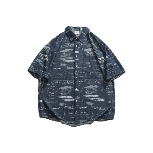 KEIRANDUN Синий Унисекс Рубашки