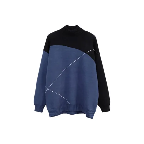 F426 Чёрно-синий Унисекс Свитеры