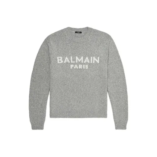 BALMAIN Серые Мужские Свитера