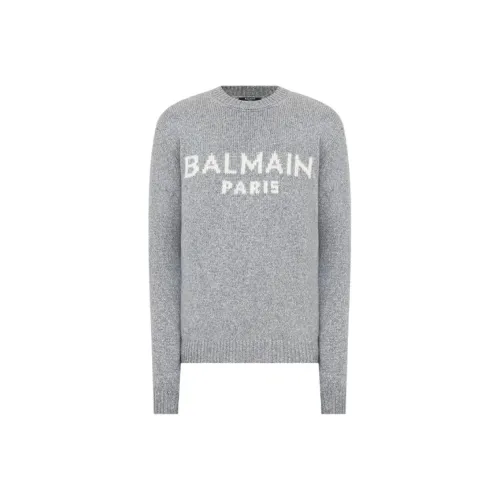 BALMAIN Серые Мужские Свитера