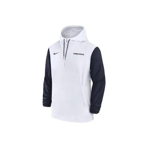 Nike College Penn State Nittany Lions Sideline Pre Game Игрок Толстовка Мужской Белый