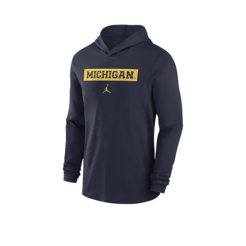 Jordan Michigan Wolverines Sideline Толстовка Мужская Морской Синий