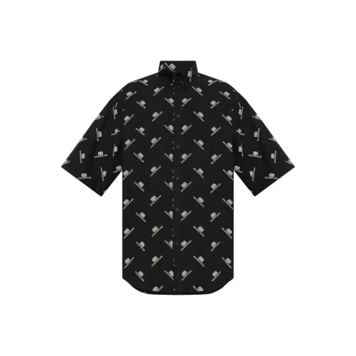Balenciaga SS24 Рубашка Регулярного Кроя Мужская Черная