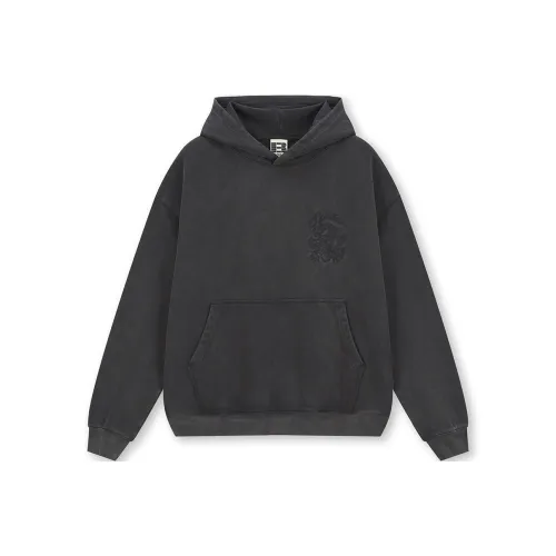 Безшовный крой, промытый черный, унисекс, свитшоты