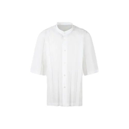 Homme Plissé Issey Miyake SS25 Рубашка Мужская Белая