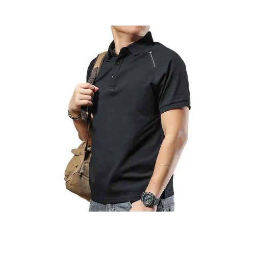 Seasonal Words Поло Мужское Черное