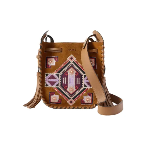 ISABEL MARANT Сумка через плечо из замши теленка Мини Женская Коричневая