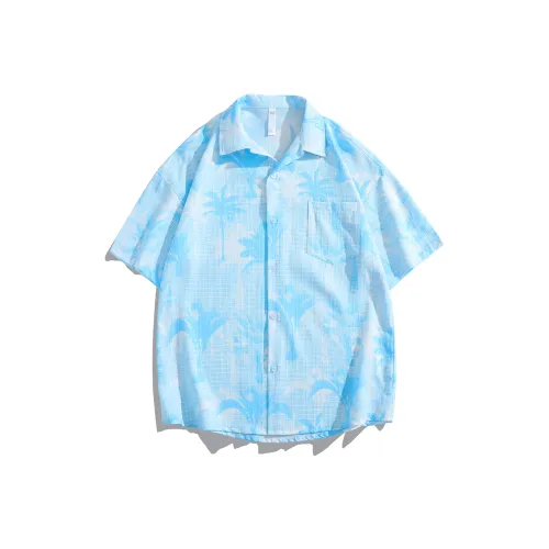 MOPE Цветочный Рубашка Унисекс Anguilla Синий