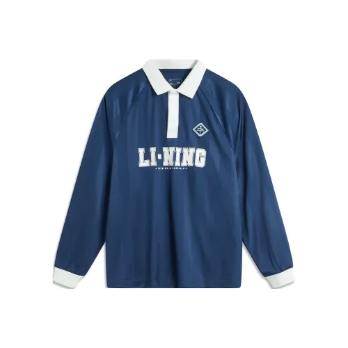LINING Sports Life Collection Темно-прусский синий Мужская рубашка поло