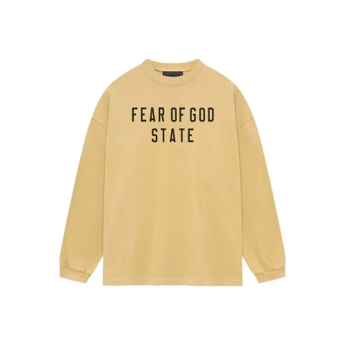 Fear of God ESSENTIALS Тяжелый длинный рукав свитшот Мужской Янтарь Золото Амбра