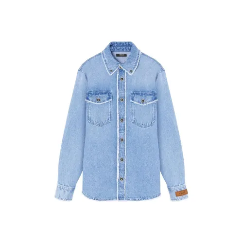 VERSACE SS24 Рубашка Мужская Розовая Синяя