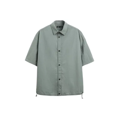 ZARA Серый Зеленый Мужские Рубашки