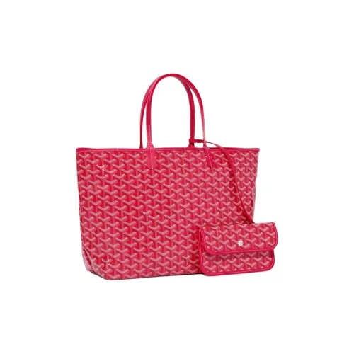 GOYARD Saint Louis PM Холст и Кожаная Сумка-Тот Сумка для покупок Маленькая Сумка Женская Фуксия