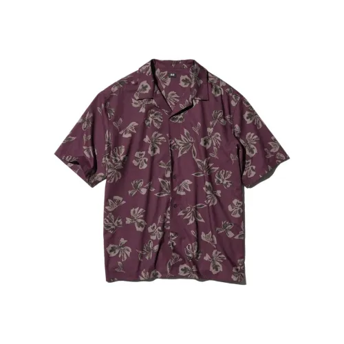 UNIQLO Мужские рубашки бордового цвета