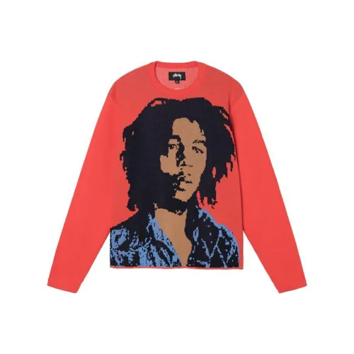 Stussy x Bob Marley Совместное издание The Wailers Шестерня Свитер Унисекс Красный