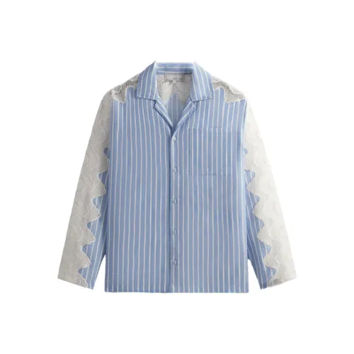 KITH SS24 Рубашка Унисекс Синий Белый