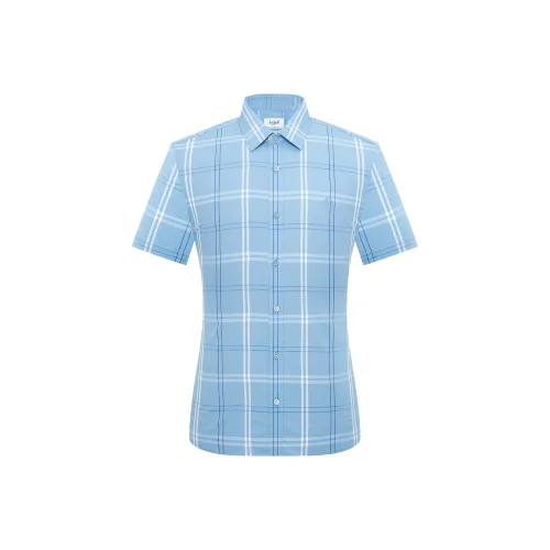 JODOLL Blue Men's Shirts JODOLL Синий Мужские Рубашки