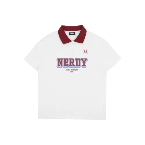 Nerdy Белое Унисекс Поло