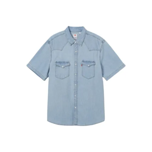 Levis Светло-Синие Мужские Рубашки