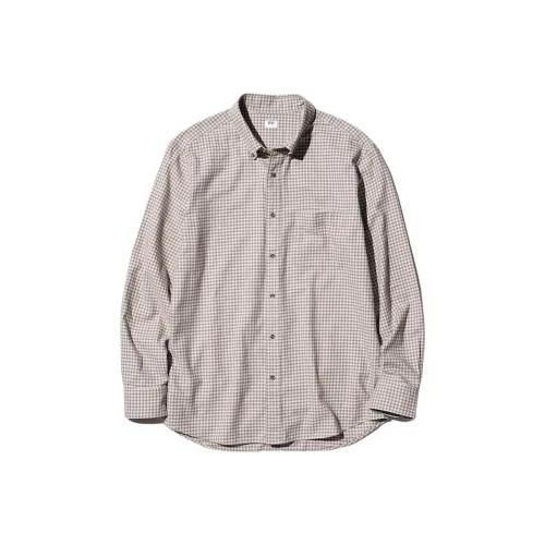 UNIQLO Бежевые Мужские Рубашки