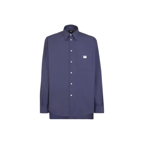 FENDI Blue Men's Shirts FENDI Синий Мужские Рубашки