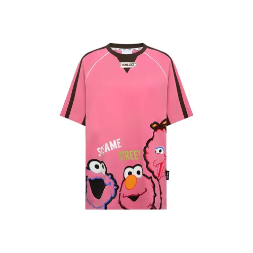 TSMLXLT Реглан рукав T-рубашка Мужская Розовая