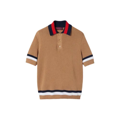 GUCCI Lido CAMEL Мужская рубашка с коротким рукавом