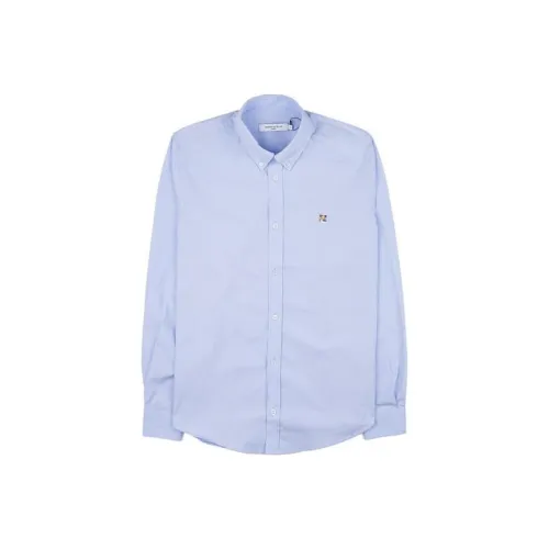 Maison Kitsune Мужские Синие Рубашки