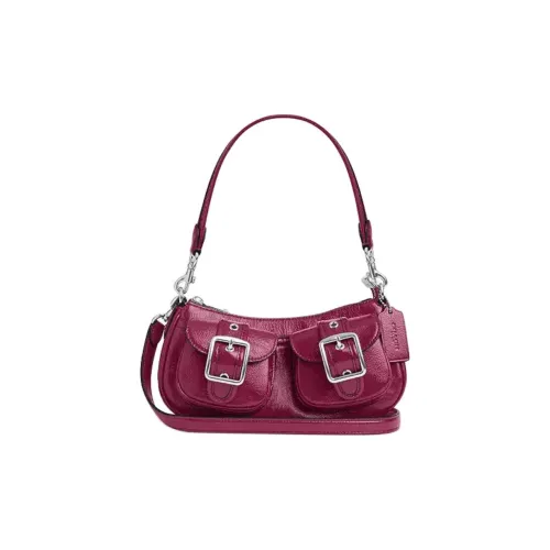 COACH Ashton Кожа Портативный Сумка через плечо Сумка на плечо Средняя Женская Серебряный Розовый