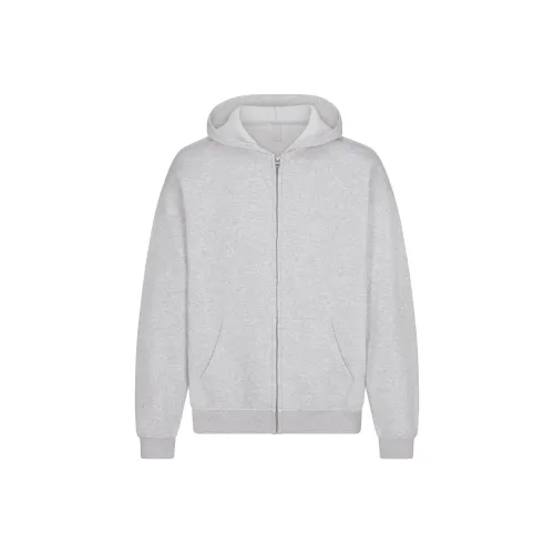 SKIMS Флис Lounge MENS Relaxed ZIP UP Толстовка Sweatshirt Men's Light Melanž GREY Light Photinia GREY