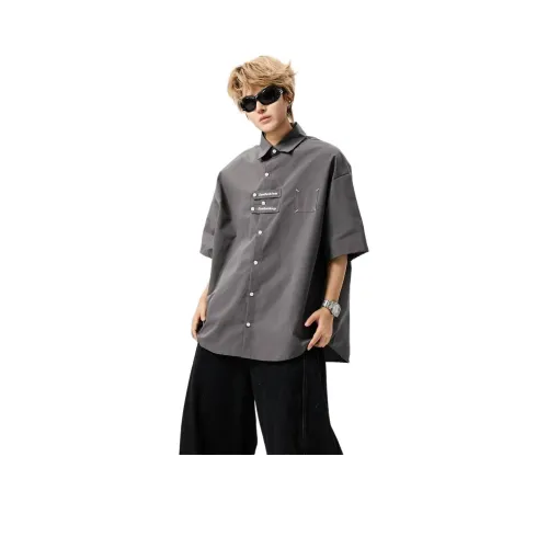 ZUOFEILI Серый Унисекс Рубашки
