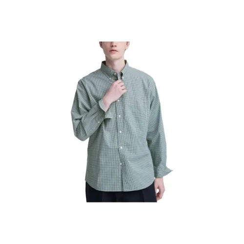 UNIQLO Темно-зеленая унисекс рубашка