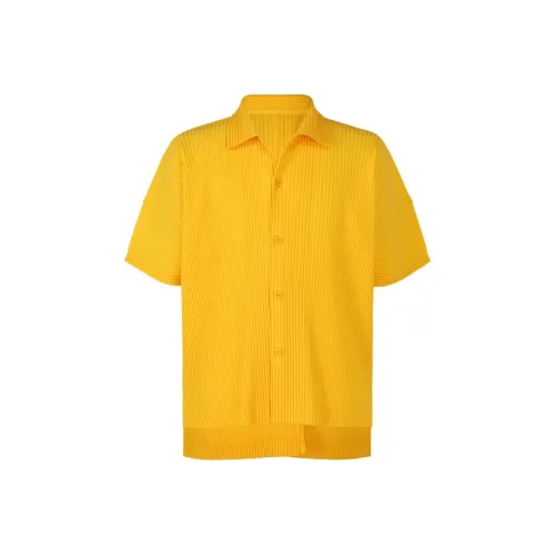 Homme Plissé Issey Miyake Желтые Мужские Рубашки