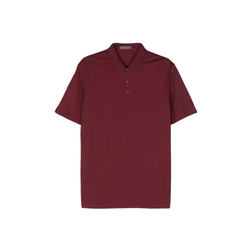 Corneliani SS24 Поло Мужское Алого цвета