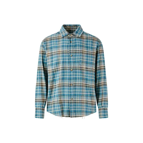 PASET Рубашка Унисекс Синий Кофейный Цвет