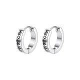 Серьги-кольца из стерлингового серебра, винтажные, с рунами [1 пара]