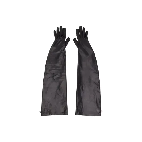 RICK OWENS Телячья кожа, шелк, перчатки женские