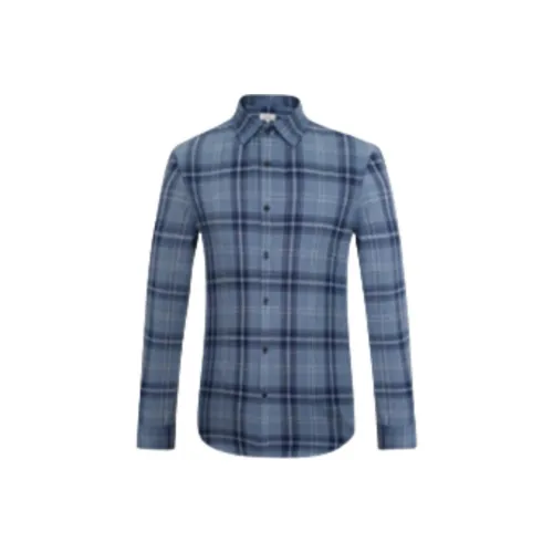JODOLL Blue Men's Shirts JODOLL Синий Мужские Рубашки